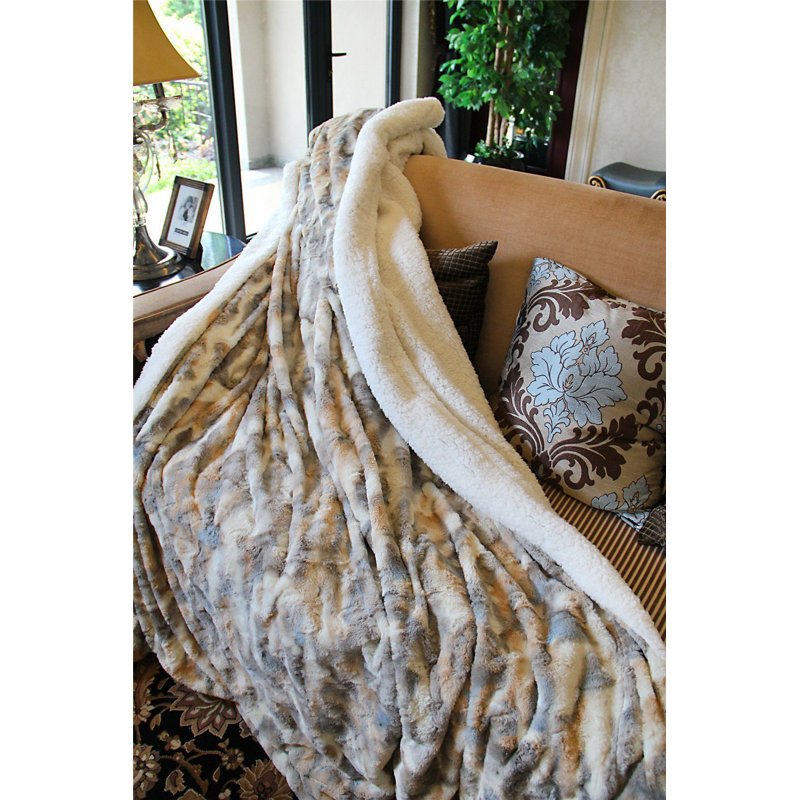 Tache Home Fashion Russian Lynx Faux Fur Throw Blanket & Reviews Wayfair